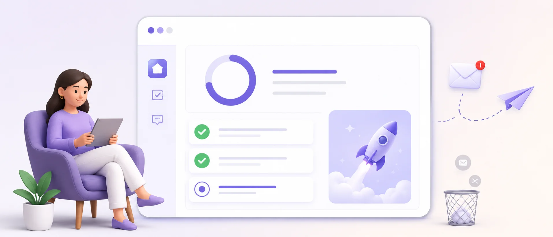 The client portal, showing only what has been shared