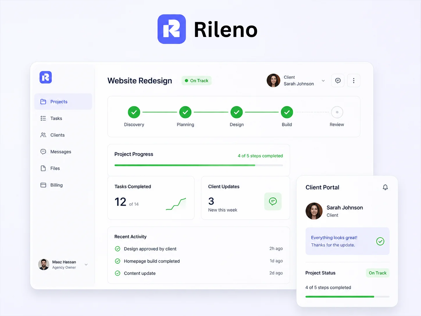 Rileno workspace and client portal